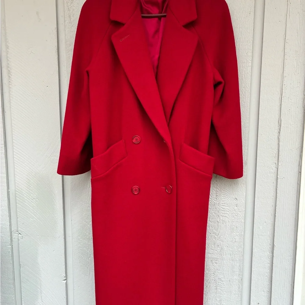 Elegant Vintage Talbots Red Wool Coat 2P – Classic Long Winter Style - Picture 11 of 11